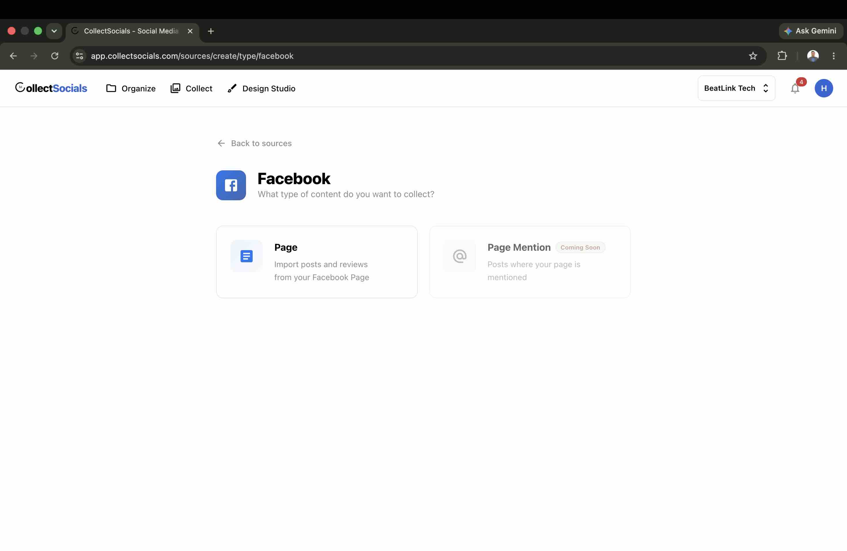 Selecting which Facebook Business Page to import for a Wix feed via Meta OAuth
